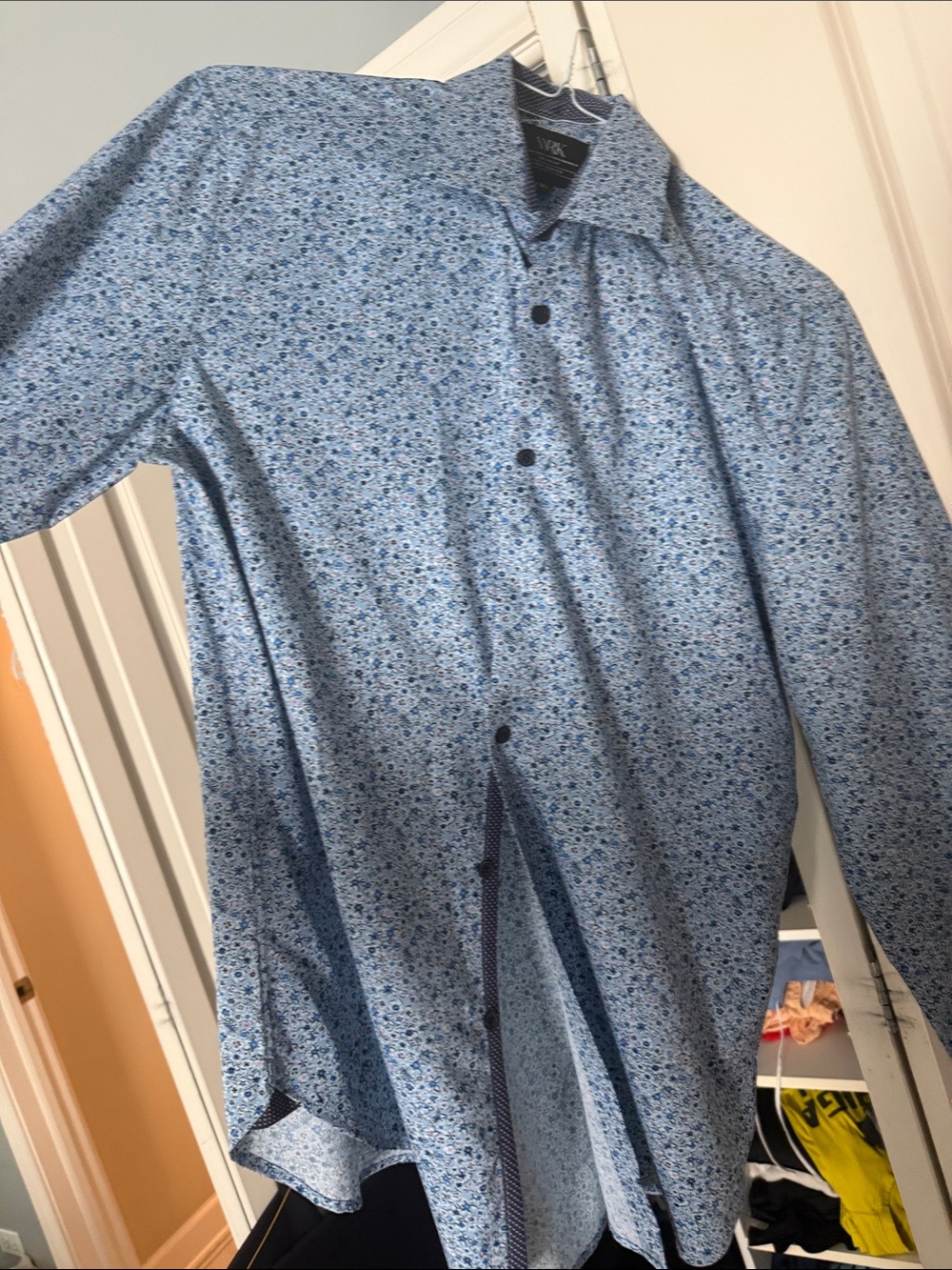 WRK Light Blue Micro Floral Dress Shirt